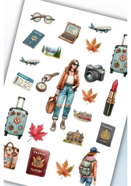Seyahat Temalı Sticker Planner Ajanda Bullet Journal Için Uygun modelleri