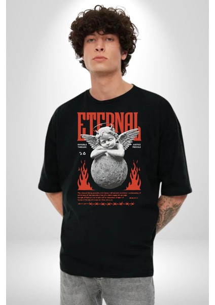 Sonsuz Şeytan Bebek Adalet Öncelikleri Kadın Erkek Ön Baskılı Siyah Pamuklu Tişört Penye Klasik indirimleri