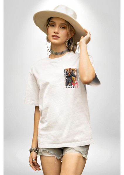 Breach Öncü Karakter Kadın Erkek Ön Minimal Sırt Baskılı Beyaz Pamuklu Tişört modelleri