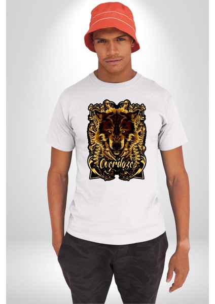 Overdoze Kurt Kemik Kadın Erkek Ön Baskılı Beyaz Pamuklu Tişört Penye Klasik indirimleri