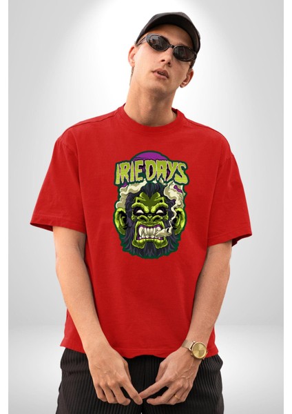 Zombi Dehşet Günleri Kadın Erkek Ön Baskılı Kırmızı Pamuklu Tişört Penye Klasik fiyatları