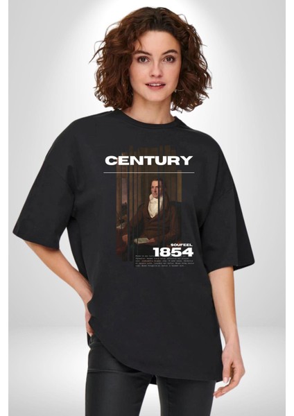 Yüzyıl Aristokrat Adam Kadın Erkek Ön Baskılı Siyah Pamuklu Tişört Penye Klasik fırsatları