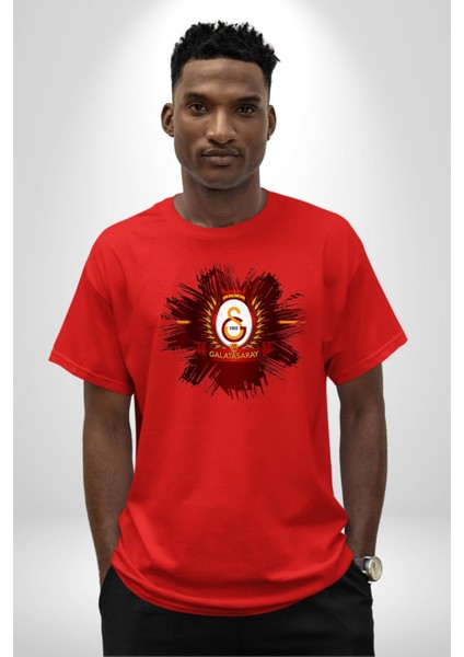 Karanlık Kurukafalar Dark Vibe Kadın Erkek Ön Baskılı Kırmızı Pamuklu Tişört Penye Klasik fırsatları