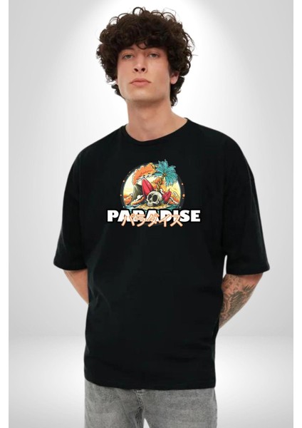 Cennet Iskelet Adam Ada Kadın Erkek Ön Baskılı Siyah Pamuklu Tişört Penye Klasik fiyatları