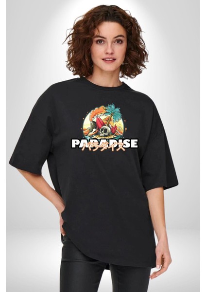 Cennet Iskelet Adam Ada Kadın Erkek Ön Baskılı Siyah Pamuklu Tişört Penye Klasik indirimleri