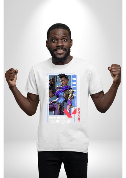 Astra Smoker Karakter Kadın Erkek Ön Baskılı Beyaz Pamuklu Tişört Penye Klasik indirimleri