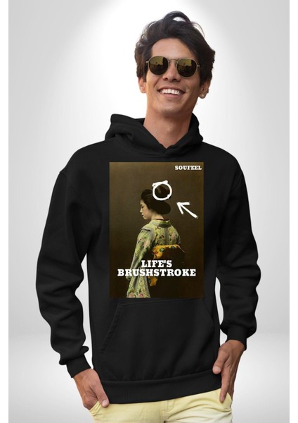 Doğal Yaşam King Kong Savaşçı Kadın Erkek Baskılı Üç Iplik Siyah Kapüşonlu Hodie Sweatshirt fiyatları