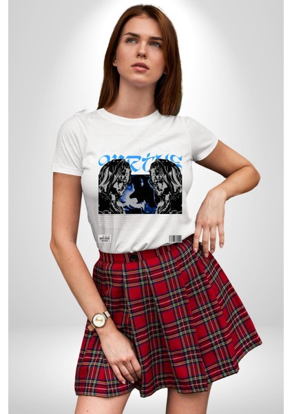 Uzay Karakteri Sokak Tarzı Kadın Erkek Ön Baskılı Beyaz Pamuklu Tişört Penye Klasik fırsatları