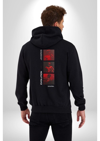 Yunan Tarihi Evrimi Kadın Erkek Baskılı Fermuarlı Kapüşonlu Hırka Sweatshirt indirimleri