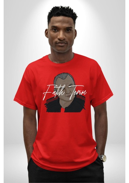 Imparator Grande Terim Kadın Erkek Ön Baskılı Kırmızı Pamuklu Tişört Penye Klasik fırsatları