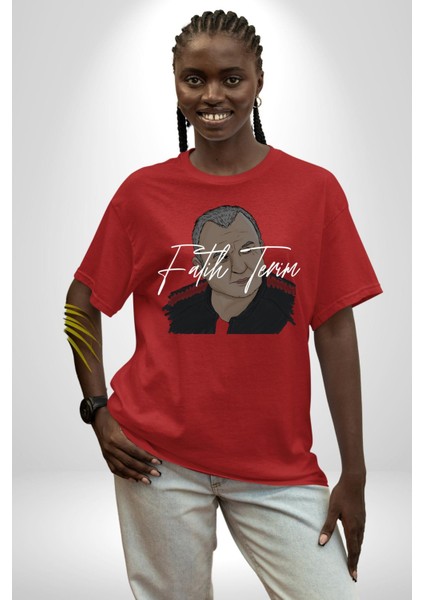 Imparator Grande Terim Kadın Erkek Ön Baskılı Kırmızı Pamuklu Tişört Penye Klasik indirimleri