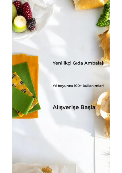 Tekrar Kullanılabilir Balmumu Gıda Saklama Bezi 4'lü Paket