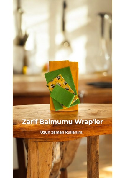 Tekrar Kullanılabilir Balmumu Gıda Saklama Bezi 4'lü Paket