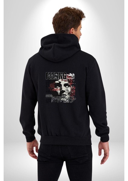 Boş Hissetmek Yunan Heykeli Kadın Erkek Baskılı Fermuarlı Kapüşonlu Hırka Sweatshirt indirimleri