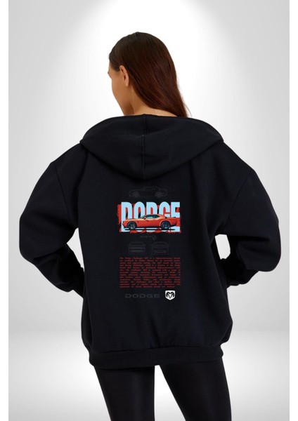 Amerikan Güçlü Araba Prototip Kadın Erkek Baskılı Fermuarlı Kapüşonlu Hırka Sweatshirt