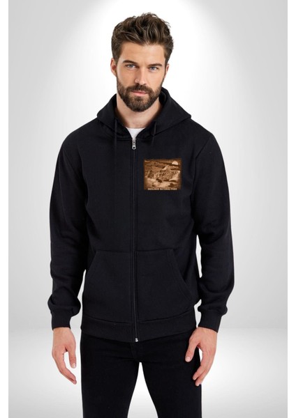 Badlands Ulusak Park Amerika Kadın Erkek Baskılı Fermuarlı Kapüşonlu Hırka Sweatshirt