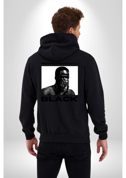 Eşitlik Özür Dilemeden Kadın Erkek Baskılı Fermuarlı Kapüşonlu Hırka Sweatshirt