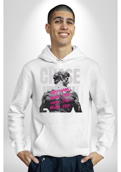 Asla Durma Takip Etmek Yunan Insanı Kadın Erkek Baskılı Üç Iplik Beyaz Kapüşonlu Hodie Sweatshirt fiyatları