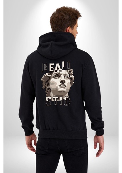 Gerçekçi Yakışıklı Roma Antik Heykel Kadın Erkek Baskılı Fermuarlı Kapüşonlu Hırka Sweatshirt modelleri