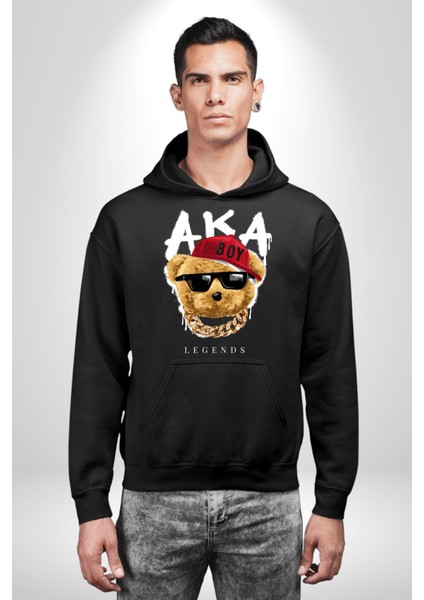 Sokak Tarzı Oyuncak Ayı Kadın Erkek Baskılı Üç Iplik Siyah Kapüşonlu Hodie Sweatshirt fiyatları