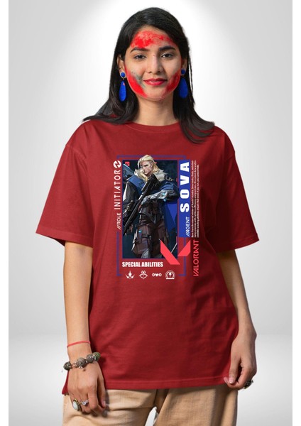 Sova Öncü Karakter Kadın Erkek Ön Baskılı Kırmızı Pamuklu Tişört Penye Klasik fiyatları