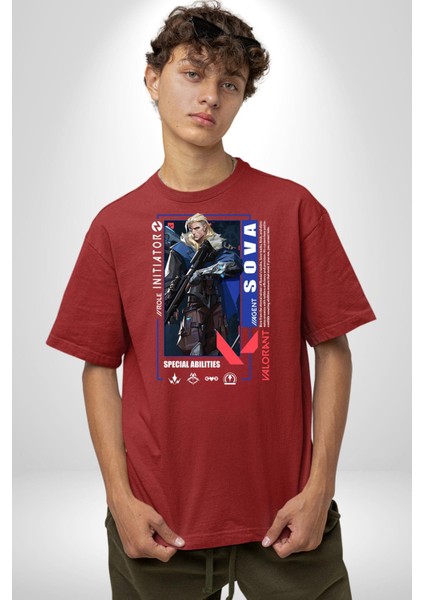 Sova Öncü Karakter Kadın Erkek Ön Baskılı Kırmızı Pamuklu Tişört Penye Klasik fırsatları