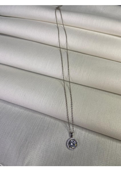 Kolye S.steel Çelik Şık Kolye Ucu Ile Silver Renk