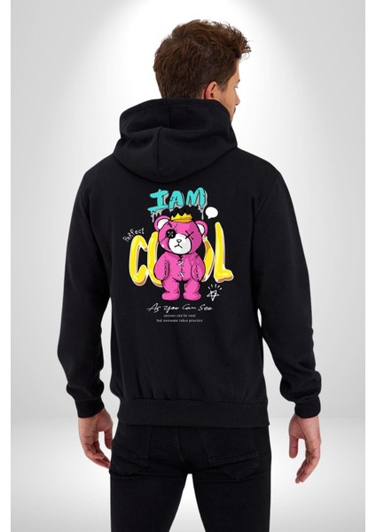 Ben Havalıyım Oyuncak Ayı Kadın Erkek Baskılı Fermuarlı Kapüşonlu Hırka Sweatshirt indirimleri