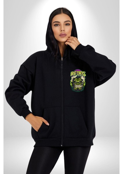 Zombi Dehşet Günleri Kadın Erkek Baskılı Fermuarlı Kapüşonlu Hırka Sweatshirt fiyatları