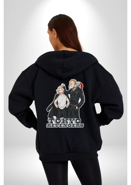 Tokyo Revengers Anime Kadın Erkek Baskılı Fermuarlı Kapüşonlu Hırka Sweatshirt modelleri