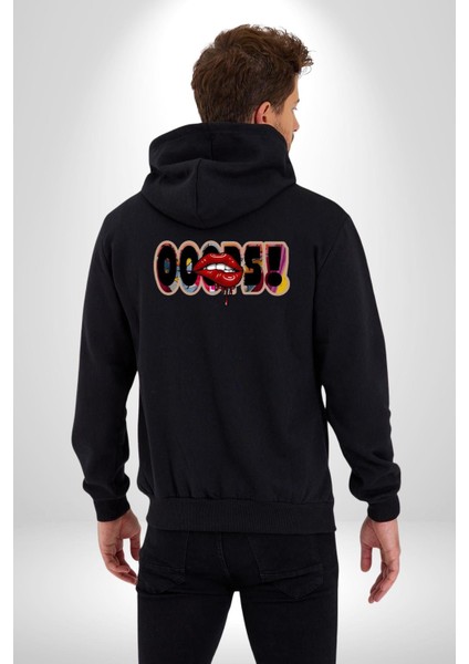 Sexy Dudak Ups Kadın Erkek Baskılı Fermuarlı Kapüşonlu Hırka Sweatshirt modelleri