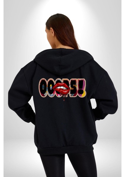 Sexy Dudak Ups Kadın Erkek Baskılı Fermuarlı Kapüşonlu Hırka Sweatshirt indirimleri