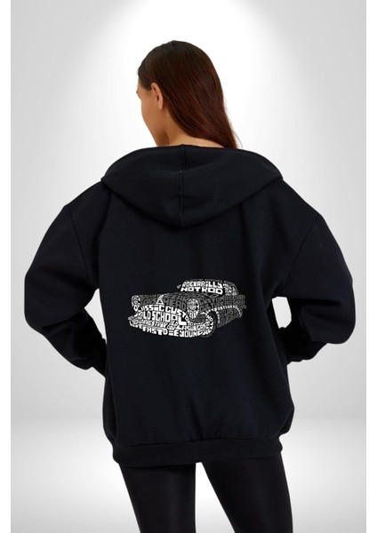 Naber Müdür Kaligram Ingiliz Taksi Kadın Erkek Baskılı Fermuarlı Kapüşonlu Hırka Sweatshirt modelleri