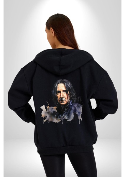 Efsanevi Büyü Öğretmeni Kadın Erkek Baskılı Fermuarlı Kapüşonlu Hırka Sweatshirt
