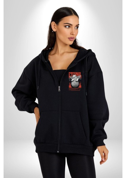 Sonsuz Şeytan Bebek Adalet Öncelikleri Kadın Erkek Baskılı Fermuarlı Kapüşonlu Hırka Sweatshirt fırsatları