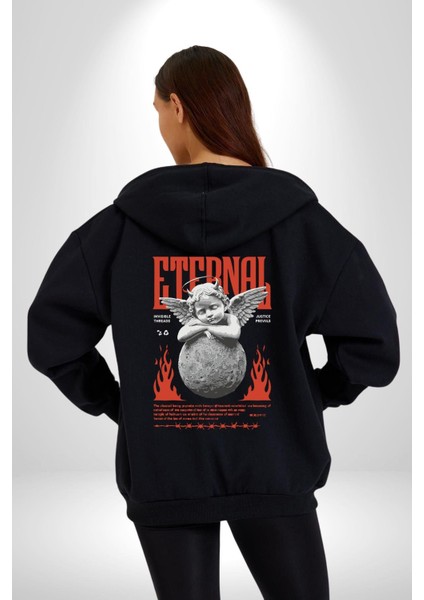 Sonsuz Şeytan Bebek Adalet Öncelikleri Kadın Erkek Baskılı Fermuarlı Kapüşonlu Hırka Sweatshirt indirimleri