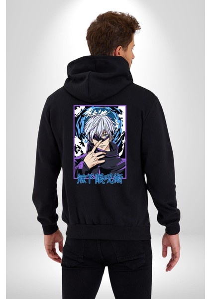 Satoru Gojo Jujutsu Kaisen Anime Kadın Erkek Baskılı Fermuarlı Kapüşonlu Hırka Sweatshirt indirimleri
