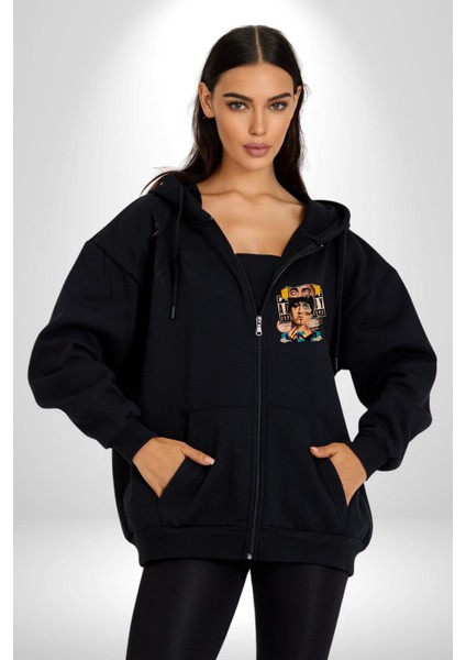 Eminem Rap Tanrısı Kadın Erkek Baskılı Fermuarlı Kapüşonlu Hırka Sweatshirt
