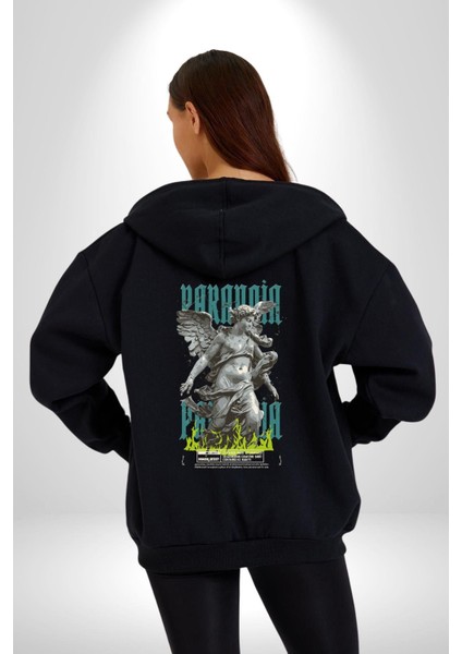 Kutsanmış Güvercin Kadın Erkek Baskılı Fermuarlı Kapüşonlu Hırka Sweatshirt modelleri