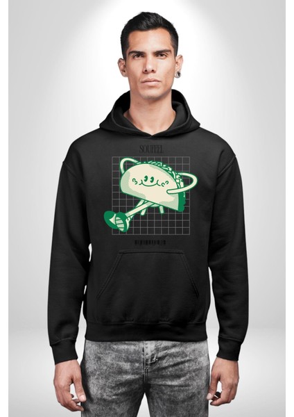 Sokak Tarzı Tako Modern Tasarım Kadın Erkek Baskılı Üç Iplik Siyah Kapüşonlu Hodie Sweatshirt fırsatları