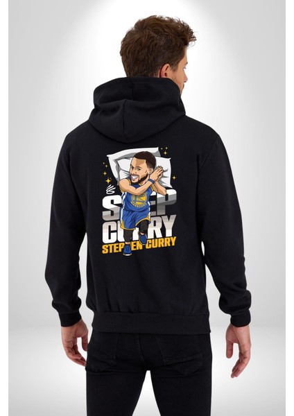 Uyku Zamanı Steph Curry Kadın Erkek Baskılı Fermuarlı Kapüşonlu Hırka Sweatshirt