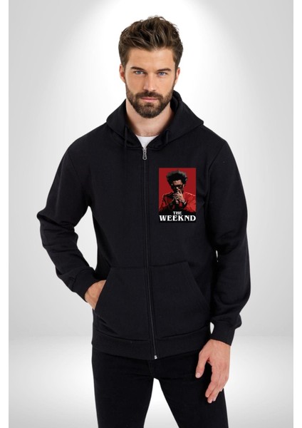 The Weekend Efsane Solist Kadın Erkek Baskılı Fermuarlı Kapüşonlu Hırka Sweatshirt fiyatları