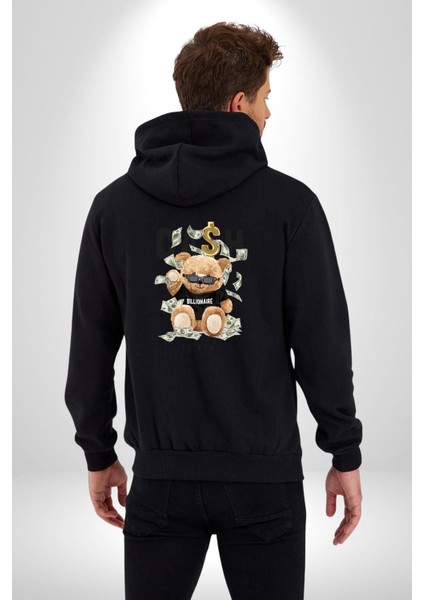 Milyarder Tatlı Oyuncak Ayı Kadın Erkek Baskılı Fermuarlı Kapüşonlu Hırka Sweatshirt indirimleri