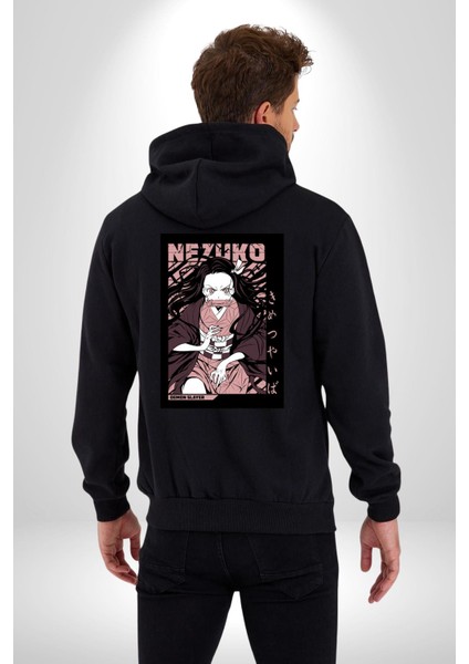 Demon Slayer Nezuko Kamado Anime Kadın Erkek Baskılı Fermuarlı Kapüşonlu Hırka Sweatshirt indirimleri