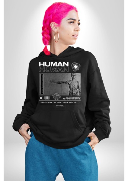 Gezegen Iyi Insanlar Değil Kadın Erkek Baskılı Üç Iplik Siyah Kapüşonlu Hodie Sweatshirt indirimleri