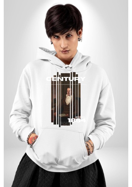 Yüzyıl Aristokrat Adam Kadın Erkek Baskılı Üç Iplik Beyaz Kapüşonlu Hodie Sweatshirt fiyatları