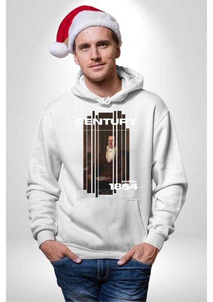 Yüzyıl Aristokrat Adam Kadın Erkek Baskılı Üç Iplik Beyaz Kapüşonlu Hodie Sweatshirt indirimleri