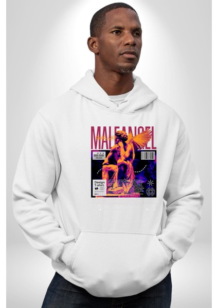 Yunan Tanrısı Heykel Sokak Tarzı Kadın Erkek Baskılı Üç Iplik Beyaz Kapüşonlu Hodie Sweatshirt fırsatları