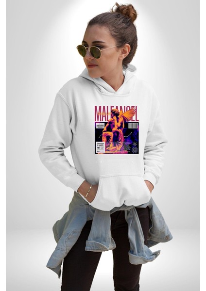 Yunan Tanrısı Heykel Sokak Tarzı Kadın Erkek Baskılı Üç Iplik Beyaz Kapüşonlu Hodie Sweatshirt indirimleri