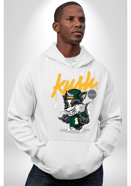 Amerikan Kokarca Havalı Kadın Erkek Baskılı Üç Iplik Beyaz Kapüşonlu Hodie Sweatshirt fiyatları